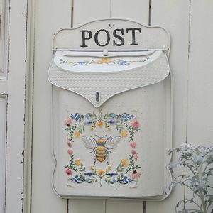 Ibenzoa® Vintage Antieke Brievenbus - Metalen Tuin Decoratie - Nostalgische Brievenbus met Bijenpatroon