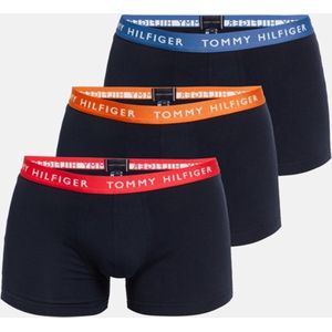 Tommy Hilfiger Heren Boxershorts 3-Pack (Maat S) Trunk - Donkerblauw/Multi Band Rood/Oranje/Blauw