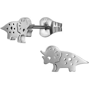 CS Joy - dinosaurus oorbellen - Chirurgisch staal - dino oorknoppen - 11 x 6 mm