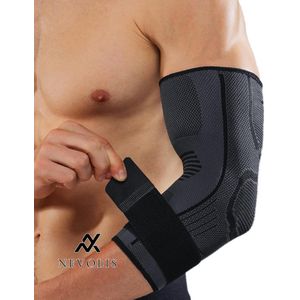 Nevolis Elleboogbrace voor tendinitis verstelbare ondersteuning elleboogbeschermer ademende elleboogarmcompressiehuls elleboogsteun tenniselleboog verstuiking artritis (zwart 1 paar L-XL) .