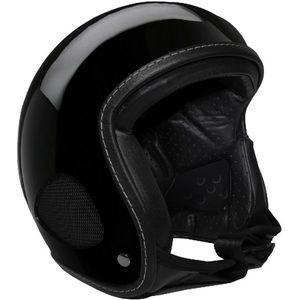 Bores - Slight 4 Finale - Leder-Jethelm - Glanzend - Zwart