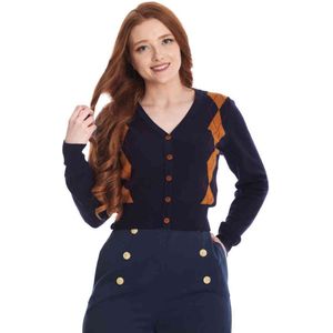 Banned - Heritage Cardigan - S - Blauw