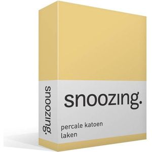 Snoozing - Laken - Eenpersoons - Percale katoen - 150x260 cm - Geel