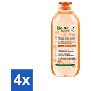 4 x Garnier - SkinActive - Micellair Reinigingswater - Milde Peeling - Alles-in-1 - 400 ml - Micellair Water - Reinigingswater - Peeling - Gezichtsreiniger - Milde Exfoliatie