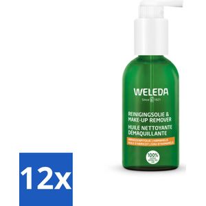 12 x WELEDA - Reinigingsolie & Make‑up Remover - 150 ml - Reinigingsolie - Make-up Remover - Waterproof Mascara - Biologische Ingrediënten - Abrikozenpitolie