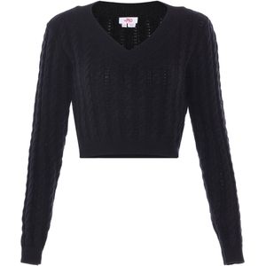 Mymo - Jumper - Zwart - Cropped Model - V-hals - Pullover Trui