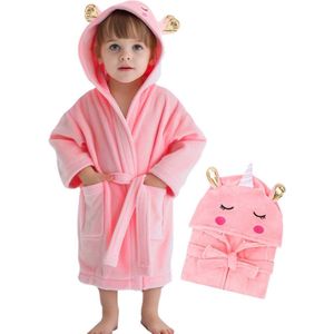 Zachte Flanellen Badjas voor Baby's met Capuchon, Sneldrogend en Comfortabel