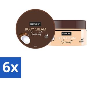 Sence - Coconut - Bodycrème - Verzorgend - 200 ml - Voordeelverpakking - 6 stuks