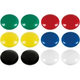 12x Ronde koelkast/whiteboard magneten 25 mm gekleurd - Hobby en kantoorartikelen