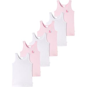 Schiesser Meisjes onderhemd 6 pack Kids Girls fijnrib Organic Cotton