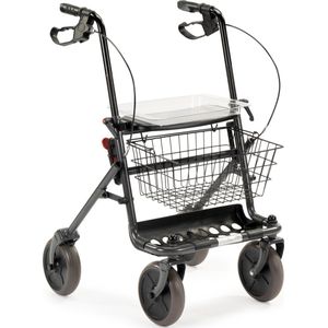Inklapbare / opvouwbare rollator Donkergrijs - Inclusief dienblad, stokhouder en mandje