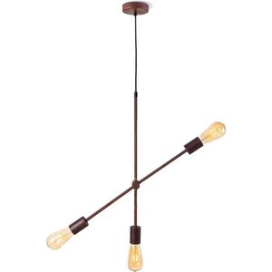 Home Sweet Home - Vintage Hanglamp Molecular - 3 lichts hanglamp gemaakt van Metaal - Roest - 75/75/178cm - Pendellamp geschikt voor woonkamer, slaapkamer en keuken- geschikt voor E27 LED lichtbron