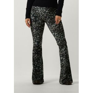 Catwalk Junkie Gebloemde High Waist Flared Legging Mary Donkergroen/ Zwart