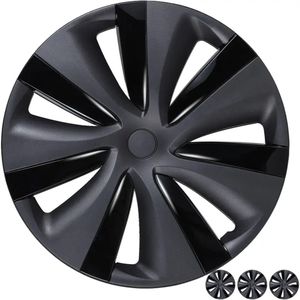 Wieldoppen geschikt voor Tesla Model Y - 19 inch - AeroBlade Design - Mat zwarte - 4 stuks