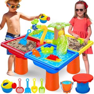 Waterspeeltafel voor kinderen outdoor waterbaan zand en waterspeeltafel 25 stuks waterspeelgoed voor kinderen outdoor zandbak speelgoed vanaf 3 jaar.