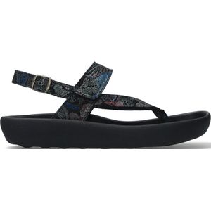 Wolky Sandalen Cebu zwart/blauw suede