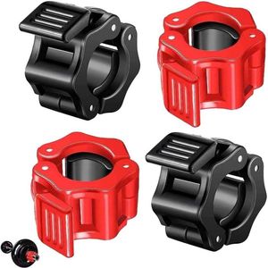 Haltersluiting lange halterklemmen - 4 stuks snelsluiting voor gewichtheffen bodybuilding fitness (25 mm)
