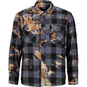 Rock Rebel by EMP Blauw/zwart flanellen shirt met omslag - Heren - M