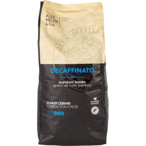 Koffiebonen Decafe Decaffinato Espresso 1 Kilo Zak Alex Meijer