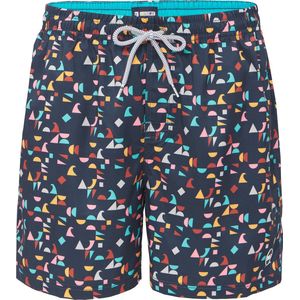 Happy Shorts - Zwemshort - Donkerblauw - Geometrische Print