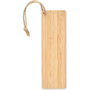 Boekenlegger - Bladwijzer - Bookmark - Duurzaam - Bamboe hout - Jute - beige