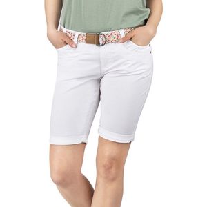 DENIMFY Dames Short DFPia regular/straight Wit XXL Volwassenen Bermuda met riem