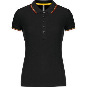 Polo Dames M Kariban Kraag met knopen Korte mouw Black / Red / Yellow 90% Katoen, 10% Viscose