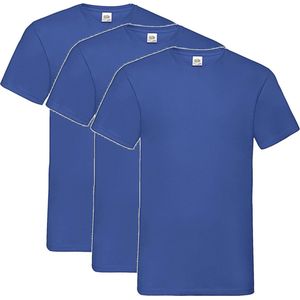 3 Pack Fruit of the Loom V Hals Maat S Valueweight Kleur Royal