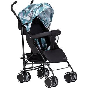 FreeOn buggy Simple - Wandelwagen met zonnekap & boodschappenmand - Zwart & Blauw (geschikt van 6mnd - 15kg)