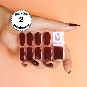 Maniac Nails - Gellak Stickers - Ruby Red - 28 Stickers voor 2 Manicures - 14+ Dagen Zonder Chippen