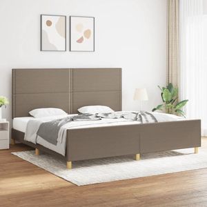 The Living Store Bedframe - Comfort Dreams - Hoofdeind - 203 x 206 x 118/128 cm - Taupe