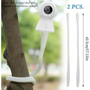 Baby Monitor Holder, 2 Pieces, Universal Video Camera Mount Flexible with 1/4 Inch Thread Hole, No Tools or Wall Damage, Security Camera Mount (White)