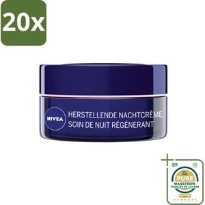 20 x NIVEA - Nachtcrème - Essentials +24U Voedend - Voor gevoelige & droge huid - Met Sheaboter & Amandelolie - 50 ml - Grootverpakking - Nachtcrème - Voedende Nachtcrème - Gevoelige Huid - Droge Huid - Sheaboter