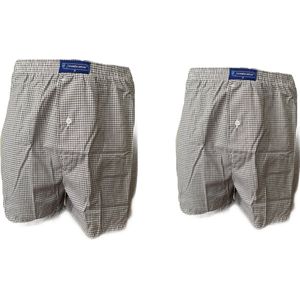 Embrator 2-stuks mannen Boxershort geweven katoen wit/blauw/oker 3XL