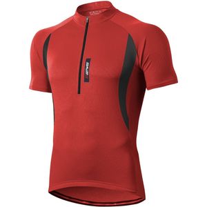 MEETYOO Herenfietsshirts Vochtafvoerend Korte mouwen Snel Fietsshirt Heren - Korte Mouwen - Wielershirt - Cycling ComfortFit Comfort Wielrenshirt Met 3 zakken en reflecterende strips-Rood-XXXL