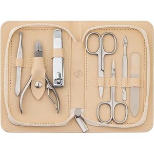 Equivera nagelriem knipper - Manicure Set 7-delig - Roestvrijstalen nagelset voor vrouwen en mannen - Nagelschaar - Nagelriemschaar - Nagelknipper - Glazen nagelvijl - Nagelriemduwer - Nagelknipper - Pincet
