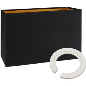 Moderne Zwarte Glamourlamp Kaap Rechthoekig - E27/E14