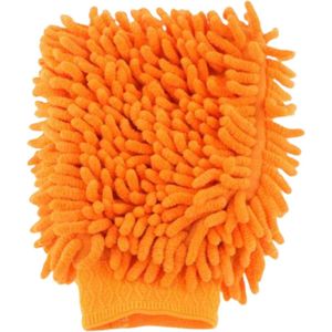 Dubbelzijdig Chenille Microvezel Schoonmaak Handschoen (Oranje) - Microfiber Auto Schoonmaakhandschoen - Autowashandschoen Doek - Autowas Washandschoen Handdoek - Huishoudhandschoen - Huishoud Borstel Reiniger - Velgen Reinigen