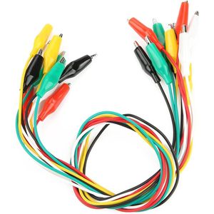 10 stks Double Ended Alligator Clips 50 cm Test Draad Clip Draad Diameter 2.5mm/0.1 inch Rood zwart Wit Geel Groen Kabel