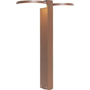 QAZQA esmee - Moderne LED Staande Buitenlamp | Staande Lamp voor buiten - 2 lichts - H 50 cm - Roestbruin - Buitenverlichting