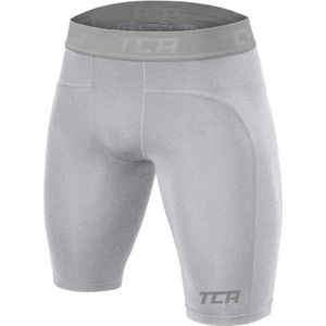TCA Jongens Pro Performance Compressie Basislaag Thermische Onderbroek Shorts - Grijs, 12-14 Jaar