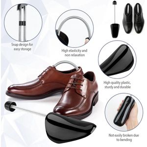 Schoenspanners voor heren - verstelbaar - 3 paar - zwart - kunststof - maat 38-46