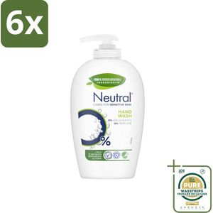 Neutral Vloeibare Handzeep 250 ml - Voordeelverpakking - 6 stuks - Parfumvrij - Kleurstoffenvrij