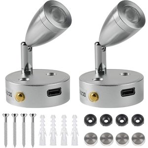 2-delige dimbare LED-lamp voor camper met USB-aansluiting - 3-6000K, 12V, 180 lm