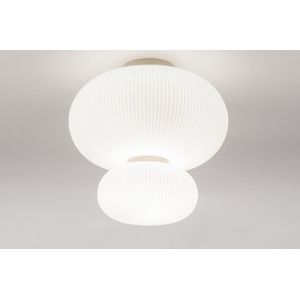 Lumidora Plafondlamp 74509 - Plafonniere - BARBA - 2 Lichts - E14 - Wit - Beige - Zand - Metaal - Badkamerlamp - ⌀ 40 cm