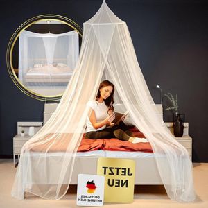 Tweepersoonsbed Bedhemel - XXL Baldakijn - Perfect voor Eenpersoonsbed of Grote Bedden - in Geschenkdoos - Meisjes en Jongens - Kinderkamer Slaapkamer Decoratie - Muggennet - wit