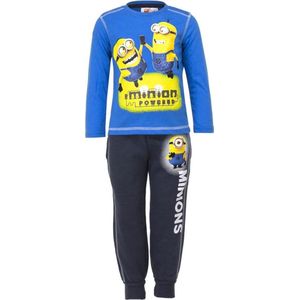 Minions Joggingpak / kledingset - 2-delig - Minion Powered - Blauw - Maat 122/128 (8 jaar)