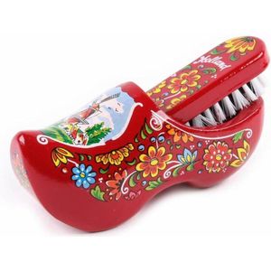 Houten Borstelklomp Holland Rood 16 Cm - Souvenir