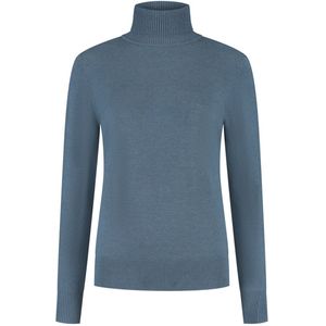 DAMES COLTRUI - Glad Gebreid - Viscose - Kleur Jeansblauw - Maat S