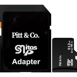 Geheugenkaart 512GB Micro - SD kaart U3 A2 Class 10 – 160MB/s Lezen, 90MB/s Schrijven – Inclusief Adapter – Zwart